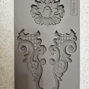 Floral & Scroll Silicone Mold in Gray